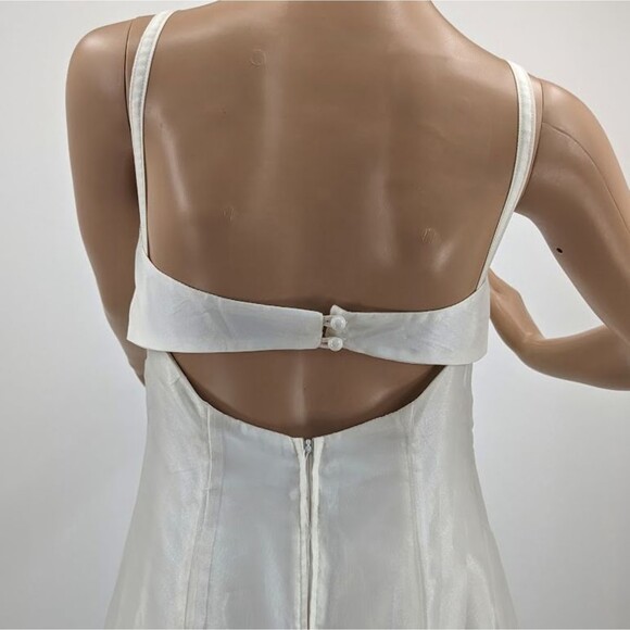 Vintage 1990s Y2K Aspeed Wedding Gown White Dress Beaded Formal Prom Size 9-10 - Picture 5 of 9